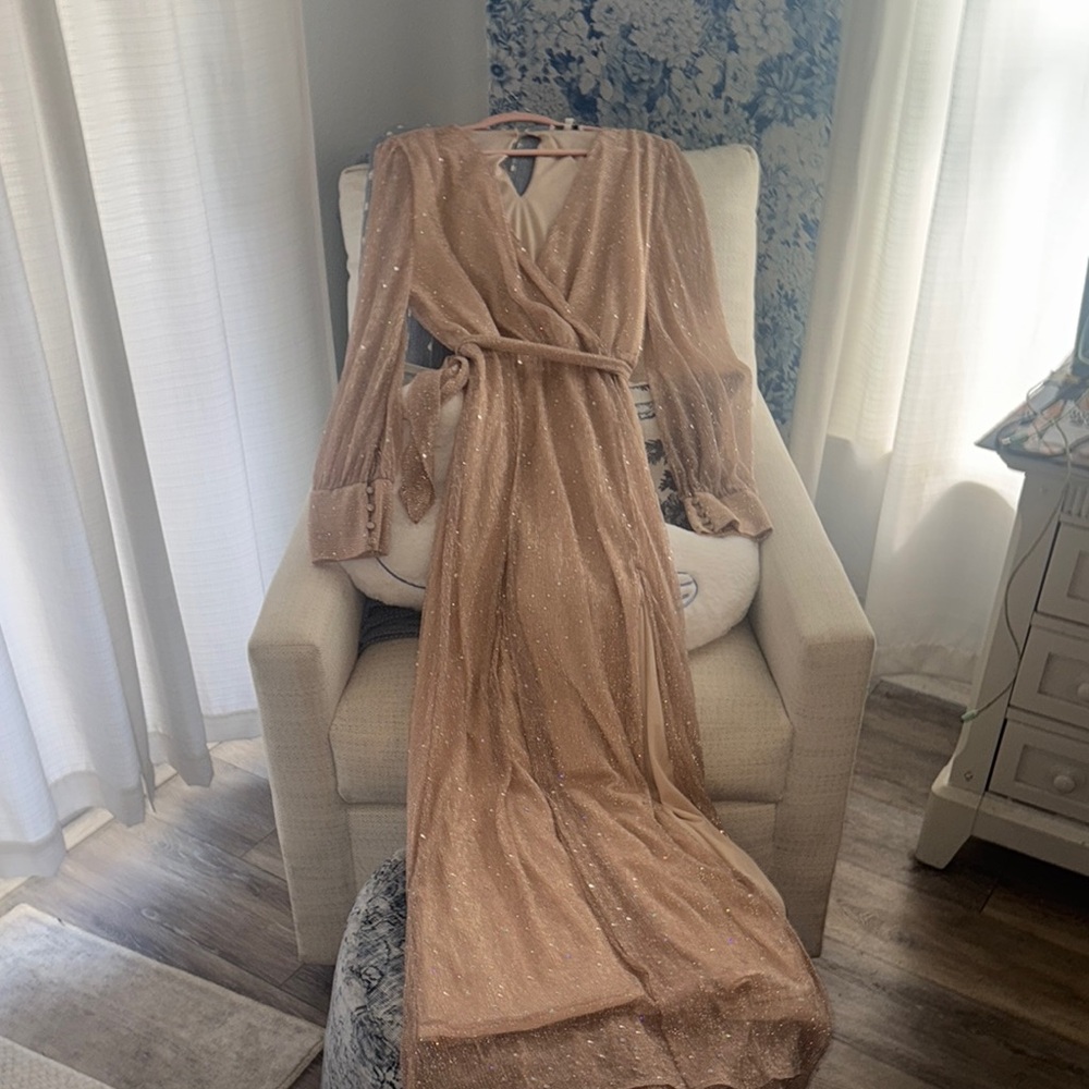 Baltic Born | Dresses | Baltic Born Beige Sequin Dress | Poshmark
